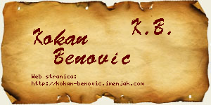 Kokan Benović vizit kartica